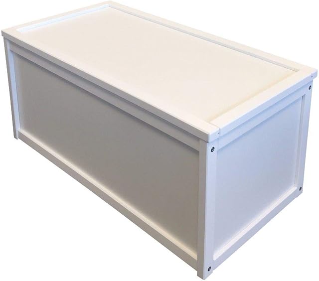 Valdern White Wooden Toy Box/Chest Box Storage Unit for Kids Children and Personalised Gifts