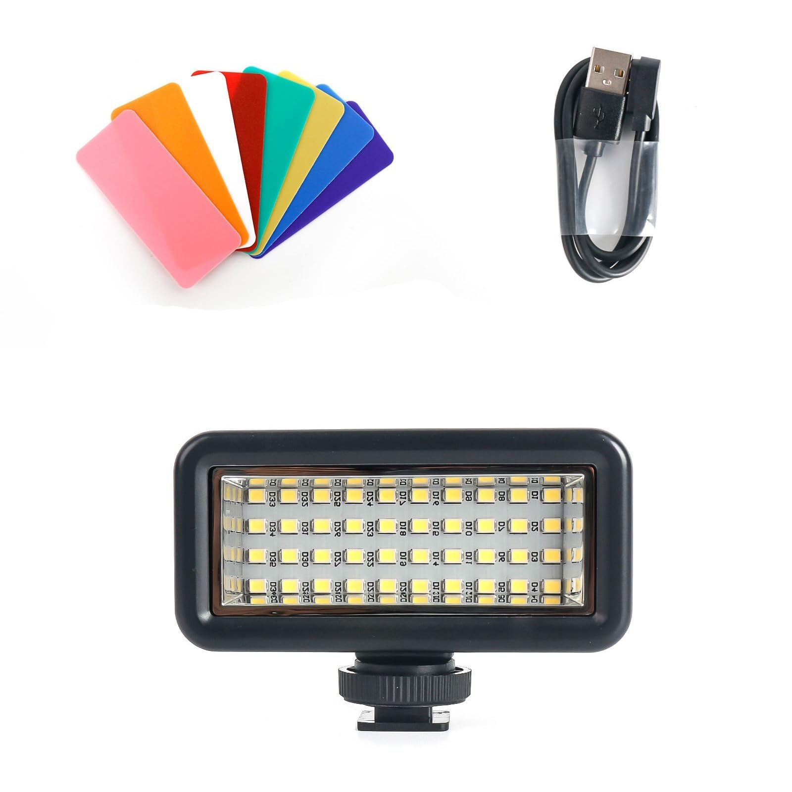 Luz de cámara deportiva sin problemas para montajes, recargable, 40 m de profundidad, equipo de iluminación de vlogging