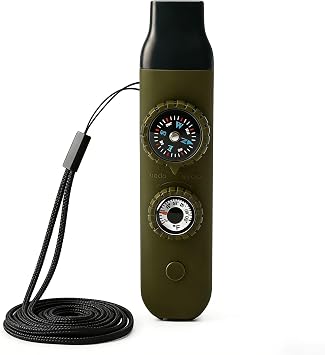 Multifunctional Survival Emergency Whistle for Kids with Compass Hiking Survival, Thermometer & Neck Lanyard | Emergency Safety Gear for Hiking, Camping, Kayaking, Boating, Climbing
