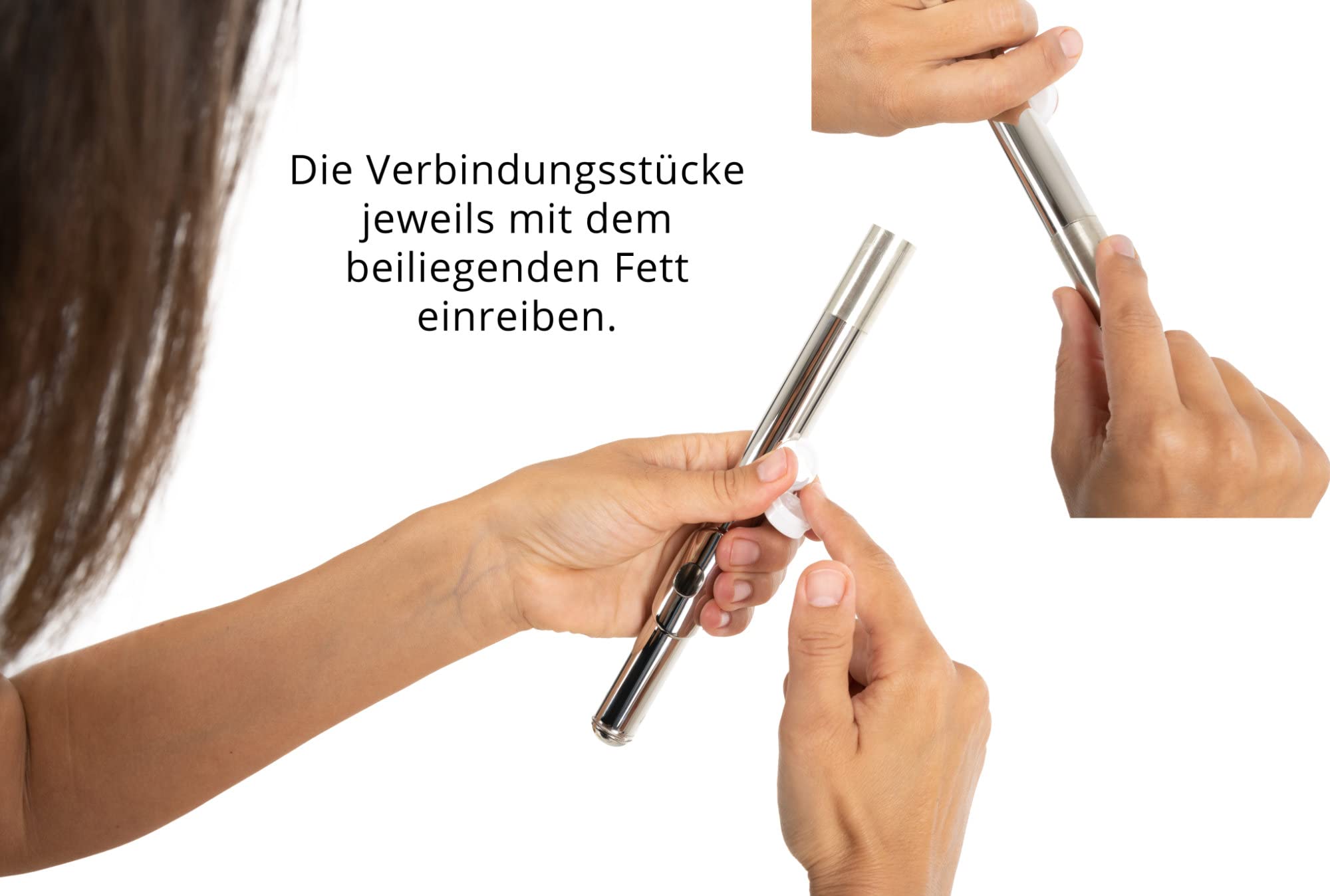 Classic Cantabile FL-100 Querflöte (Tolles Einsteigerinstrument, komplett aus vernickeltem Neusilber, geschlossene Klappen, E-Mechanik, vorgezogenes G, C-Stimmung, inkl. Etui, Zubehör) Silbern