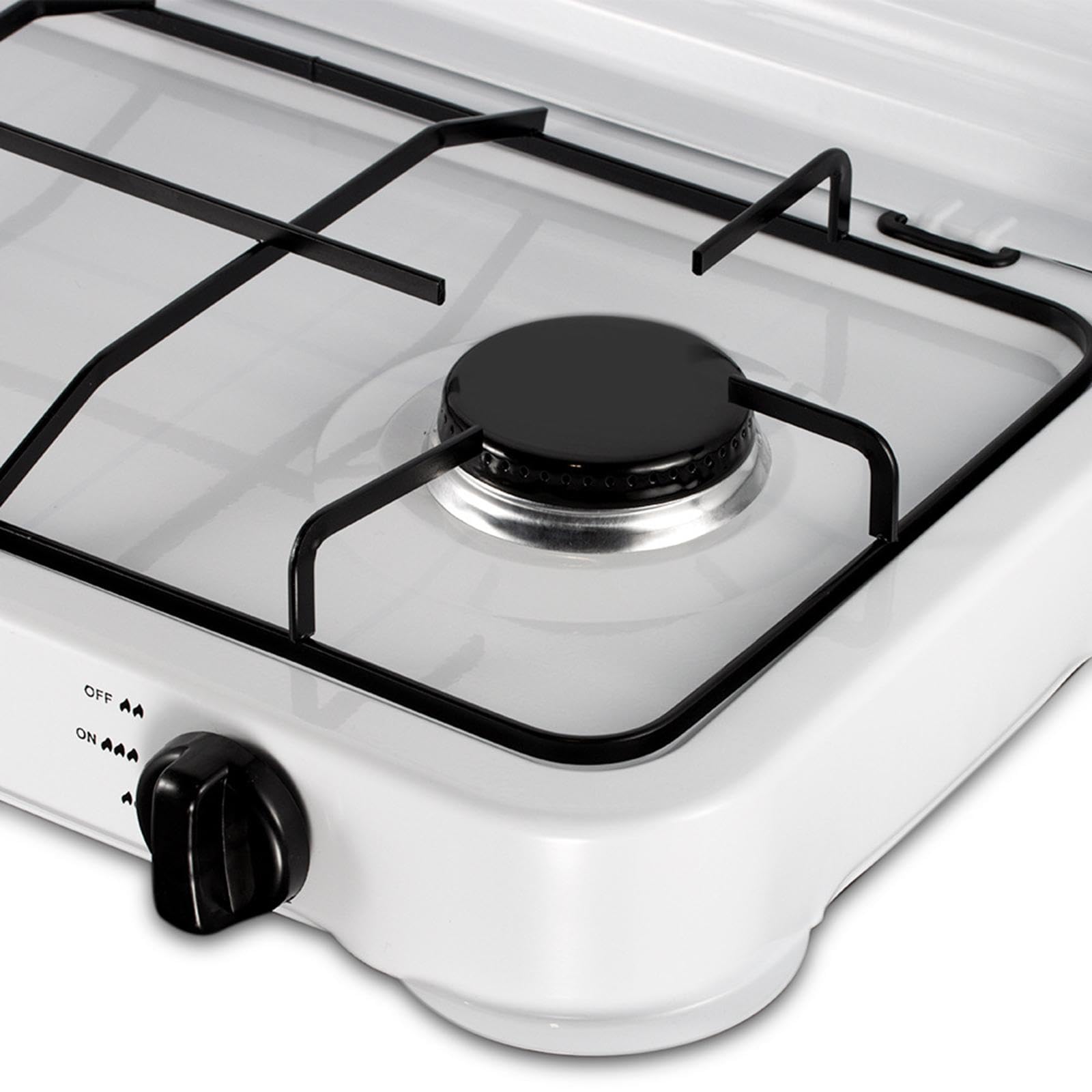 Placa de Gas con Quemador Doble, Resistente Y Fácil de Usar, Compacta, de Acero Inoxidable, con Integrado. Adecuada para El Hogar, Camping