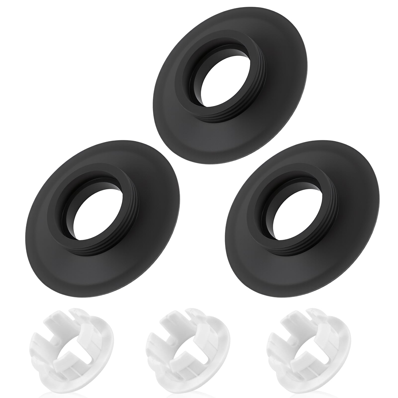 Flush Valve Seal SV01967 SV89067 for Ideal Standard Toilet Cistern Replacement Seal & Clip for Armitage Shanks (3 Set, Black)