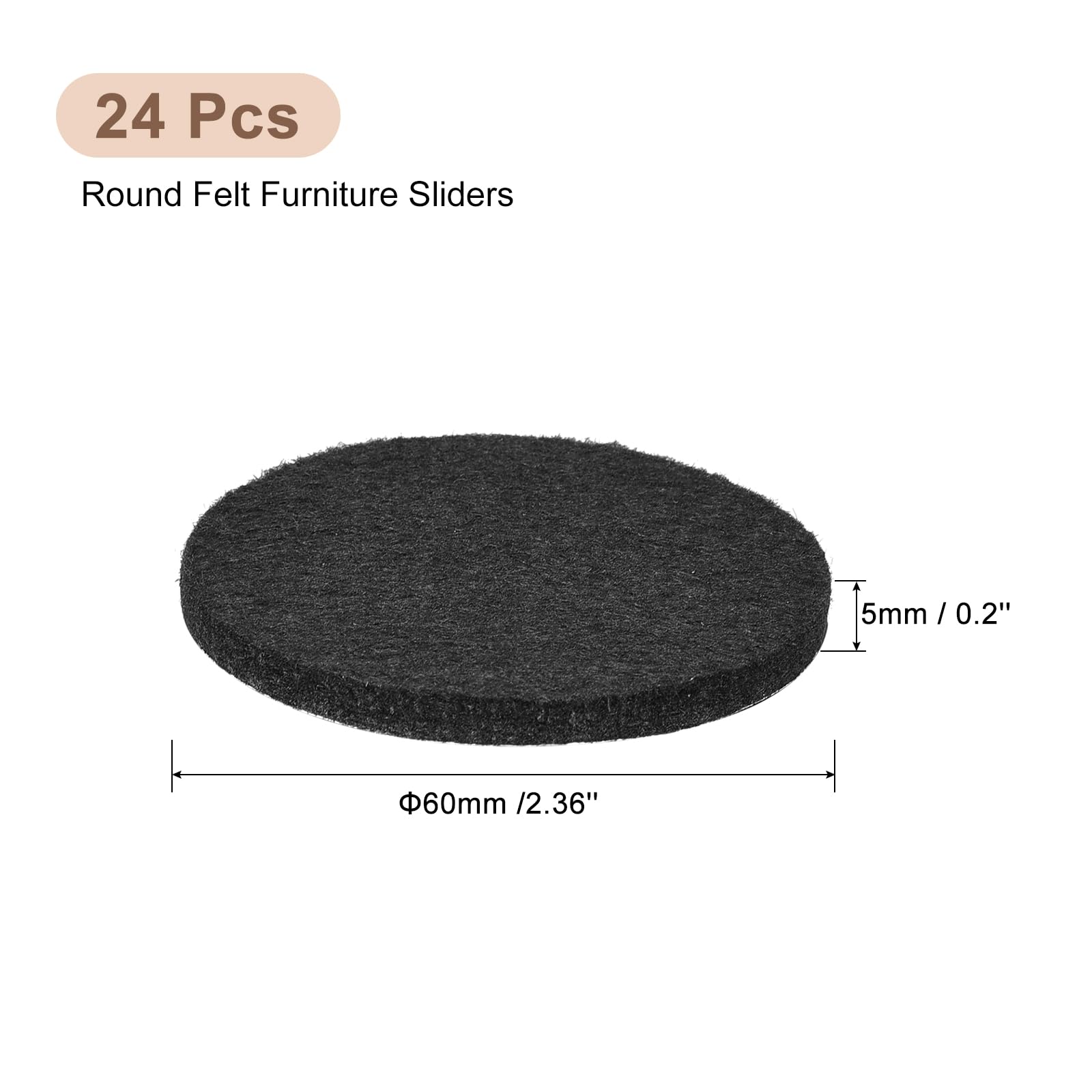 Uxcell Cuscinetti Per Mobili, 24 Pezzi, 6,1 Cm, Rotondi