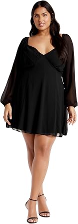 City Chic Womens Plus Size Dress - Flirty Flounce