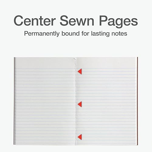 Miniatura 5 de Oxford Composition Cuaderno de 6 unidades, papel rayado universitario, 5.75 x 8 pulgadas, tamaño pequeño, 60 hojas, cubiertas kraft (63831)