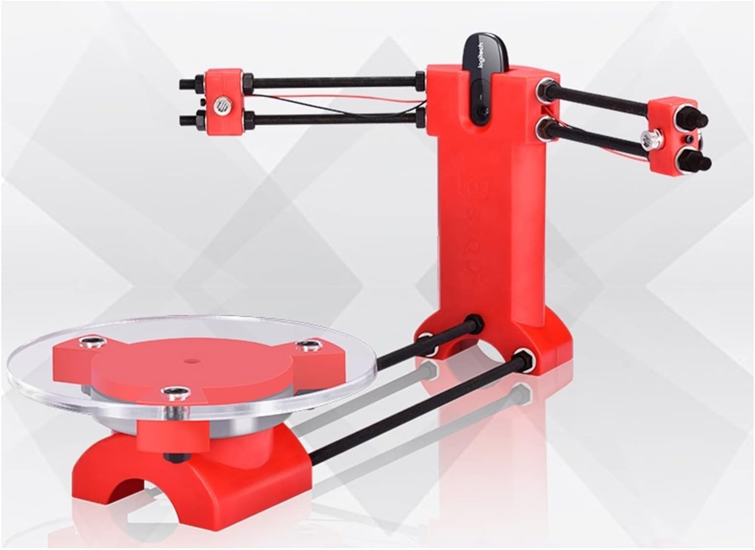 HOKVJ Mini 3D Scanner 3D Scanner Printer Plate Desktop Object Open Source Scanning Parts Kit DIY 3D adapter plate precision machine 3D Printing Modeling Scan (Color : Red, Size : Medium)