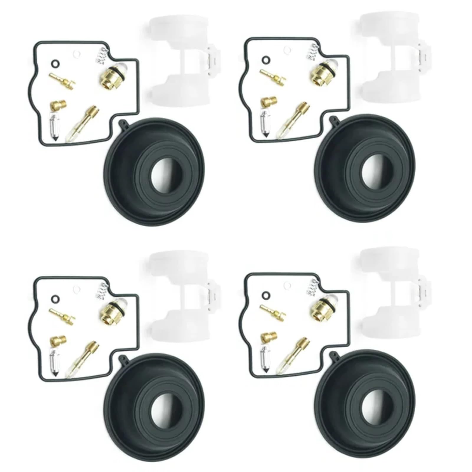 Kit Carburador Repuesto Kit Reparación Carburador Motocicleta Para Para ZX250C ZXR250 1991-1995 Conjunto Reconstrucción Carburador Válvula Flotador Membrana Diafragma Vacío(4 Set B)