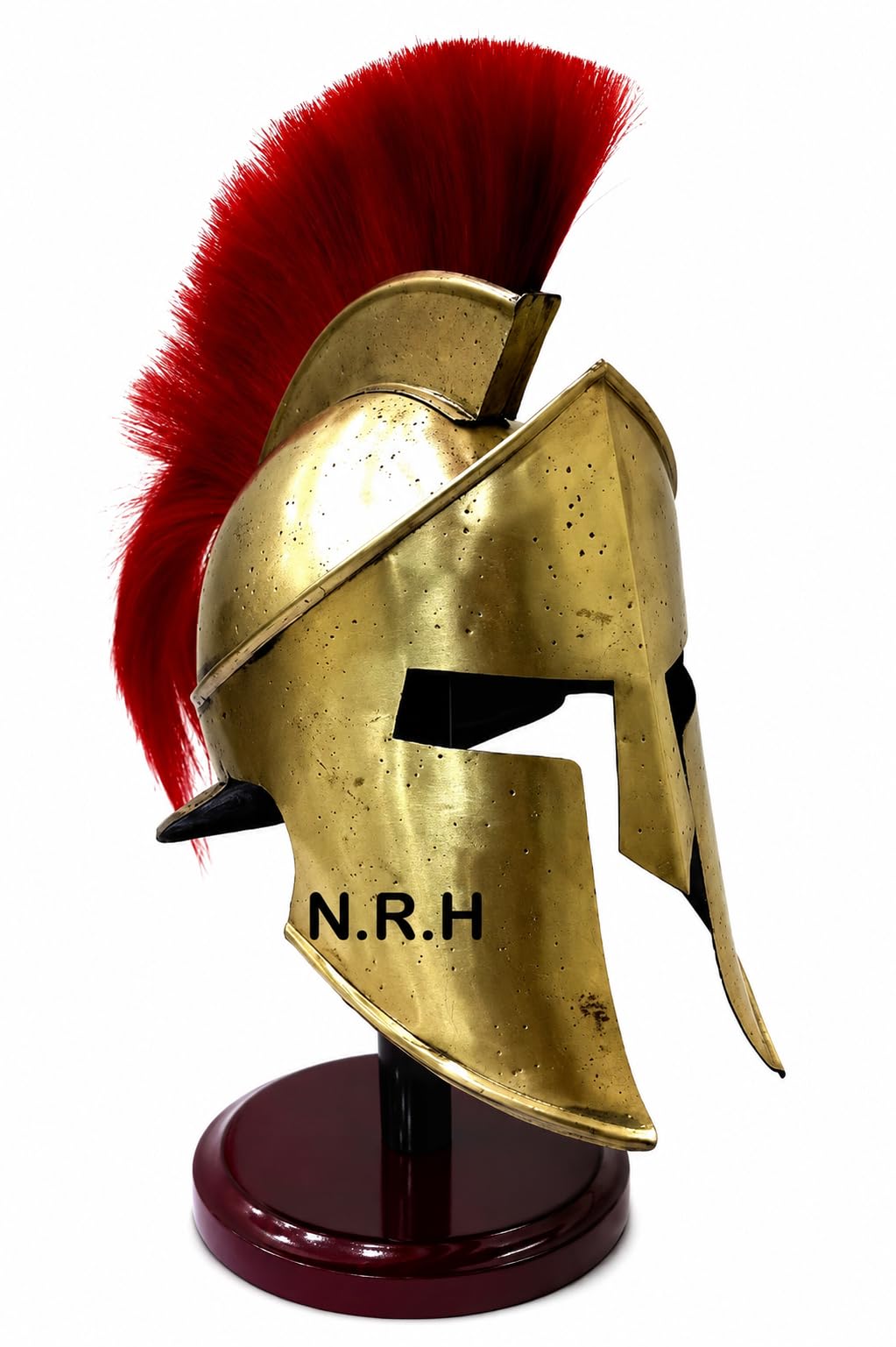 Nautical Replica Hub 300 King Leonidas Casque d'armure Spartan Plume Rouge sur pied