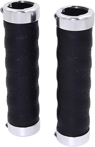 Miniatura 10 de Mango de cuero de diseño ergonómico para bicicleta, engranaje fijomontañabicicleta plegable doble bloqueo barra agarre