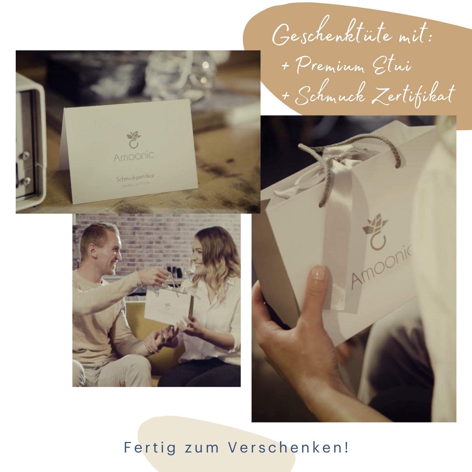 Creolen breit Zirkonia weiß (Diamanten Ersatz) Silber 925 rhodiniert | Ohrringe inkl. Luxusetui Design Creolen Zirkonia Ohrringe Silbercreolen Kreolen