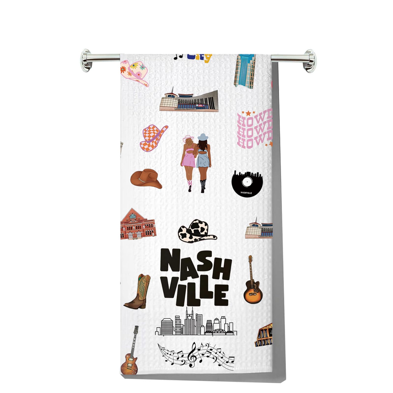 JNIAP Nashville Kitchen Towel Nashville Kitchen Decor Nashville Gifts Nashville Icon Kitchen Dish Towel (Nashville kt)
