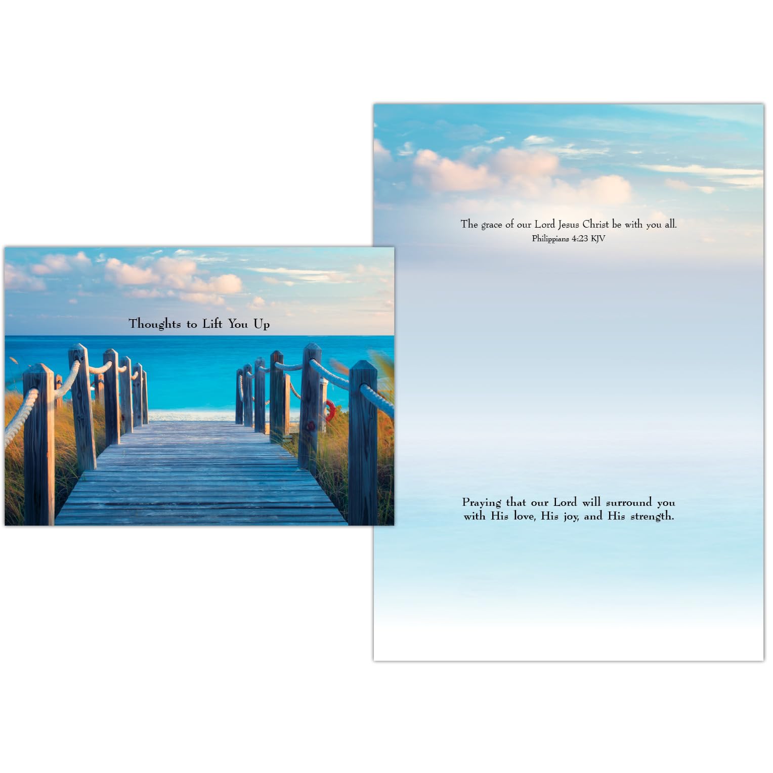 Shared Blessings Blue Passage 1 Count Religious Encouragement Greeting Card, King James Version Scripture