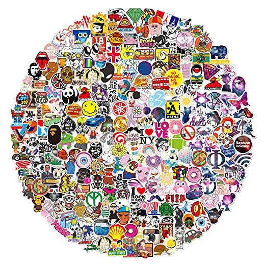 Q-Window Lot Autocollant (360-pcs) Autocollants Vinyle Stickers pour Ordinateur Portable, Bouteilles d'eau, Bagages, PS4, Xbox One, Phone, Voiture, Cadeaux pour Adultes,Adolescents,garçons et Filles