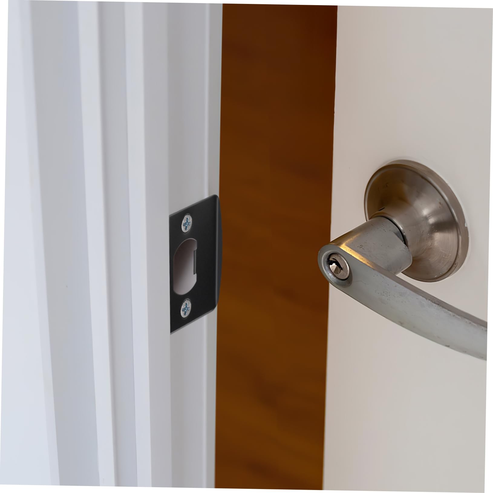 Lurrose 5 Ensembles Plaques De Serrure Acier Inoxydable Résistantes Et Durables Kit Pour Renfort De Porte D Entrée Installation Facile Pour Pêne Dormant Protection Pour Maison 4 Pièces * 5