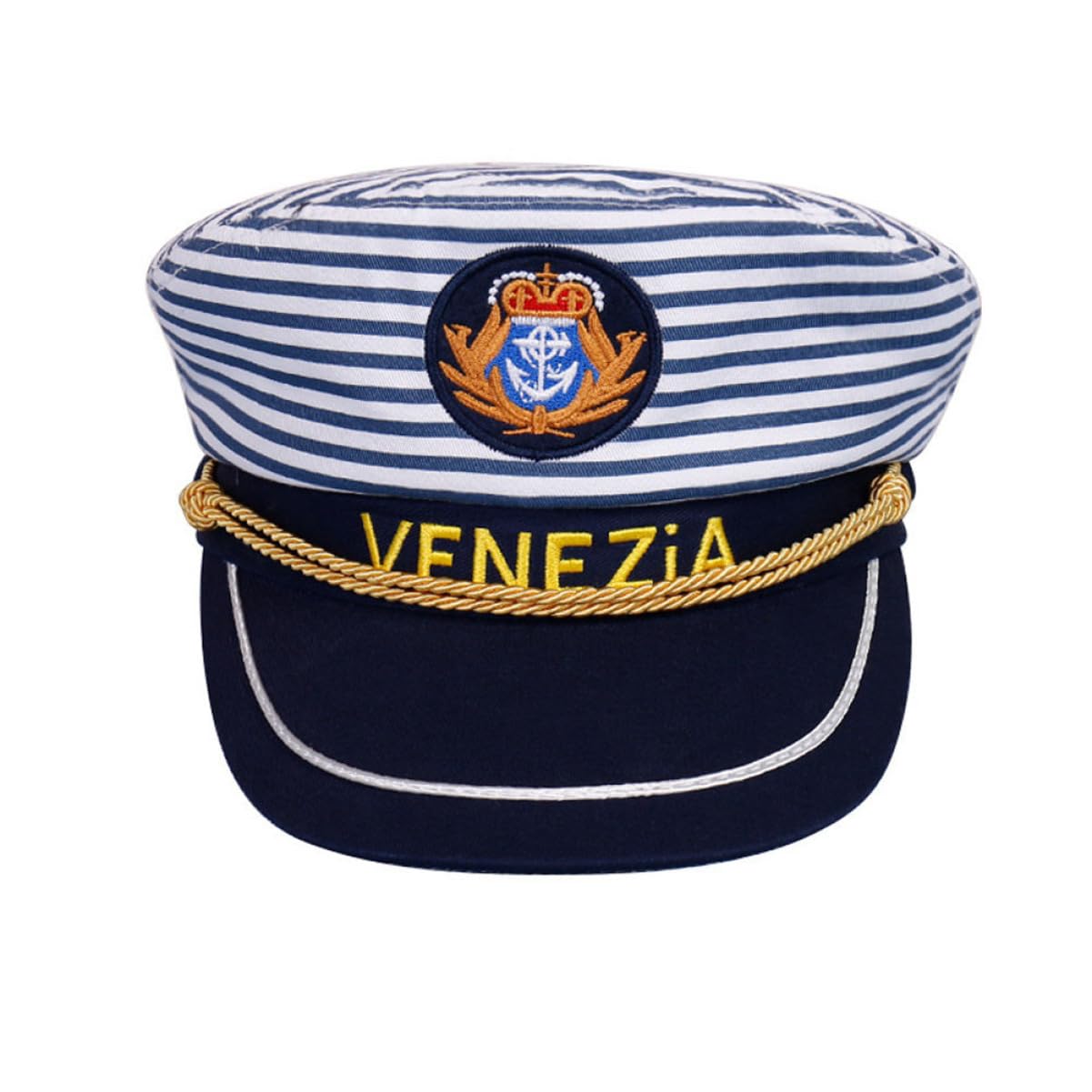 PACKOVE Adult Captain Hat Stripe Cap Sailor Captain Costume Hat Mens Pirate Boat