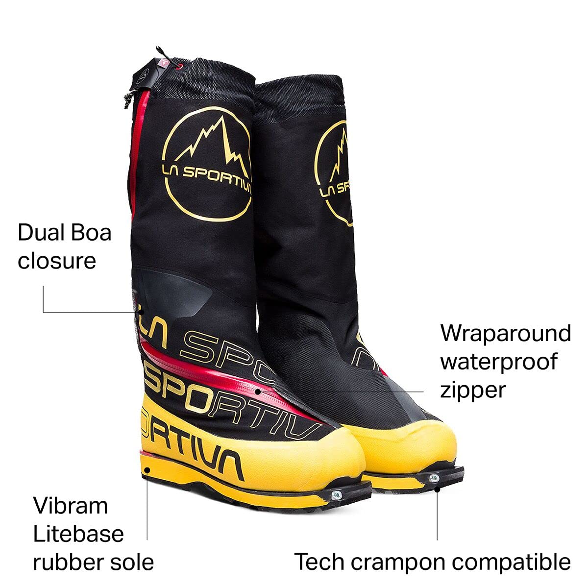 La Sportiva Mens Olympus Mons Cube Mountaineering Boots, Yellow/Black, 11.5