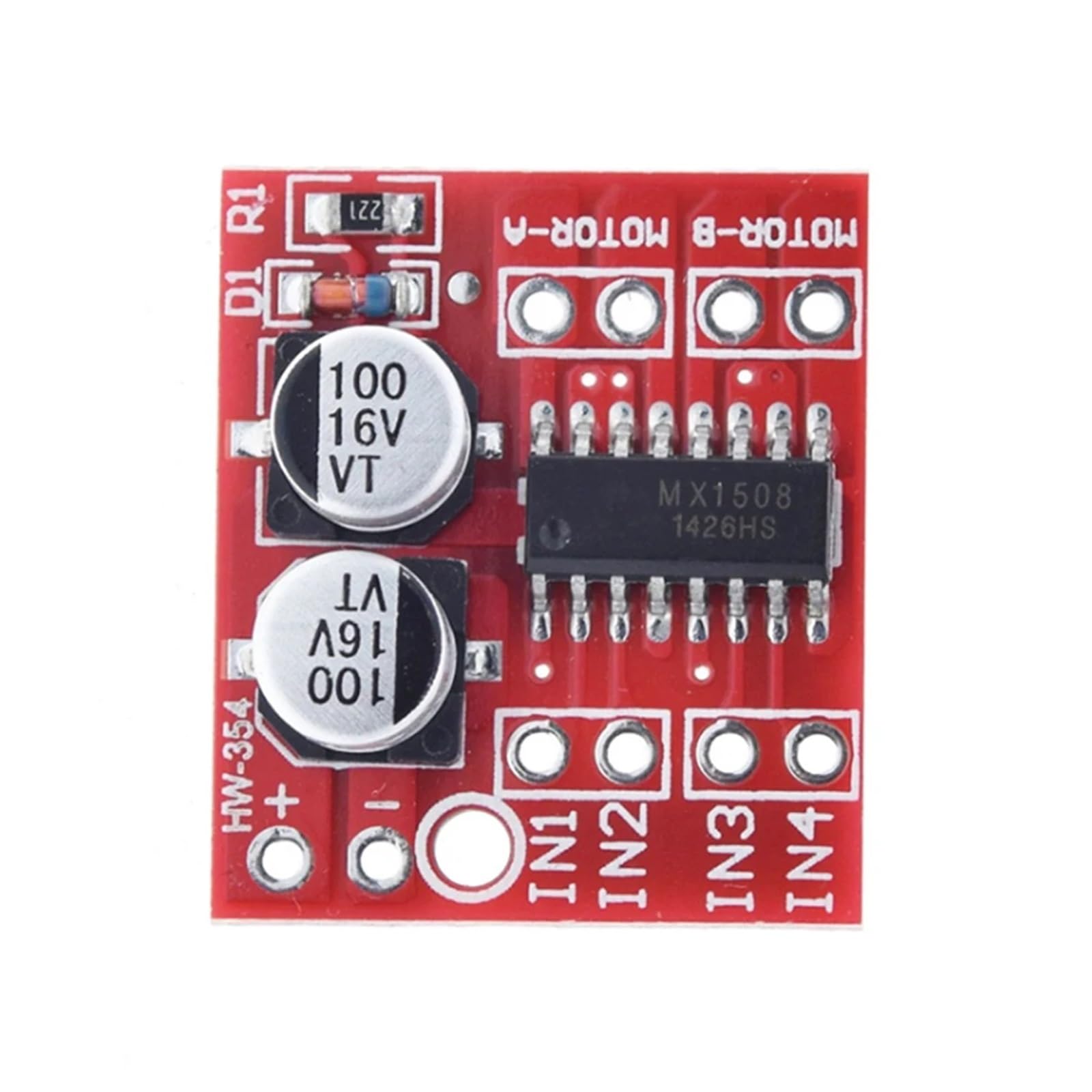 Módulo de controlador de motor de CC de 5 piezas L298N 1.5A 2 vías MX1508 PWM Módulo de motor paso a paso de puente H dual de velocidad