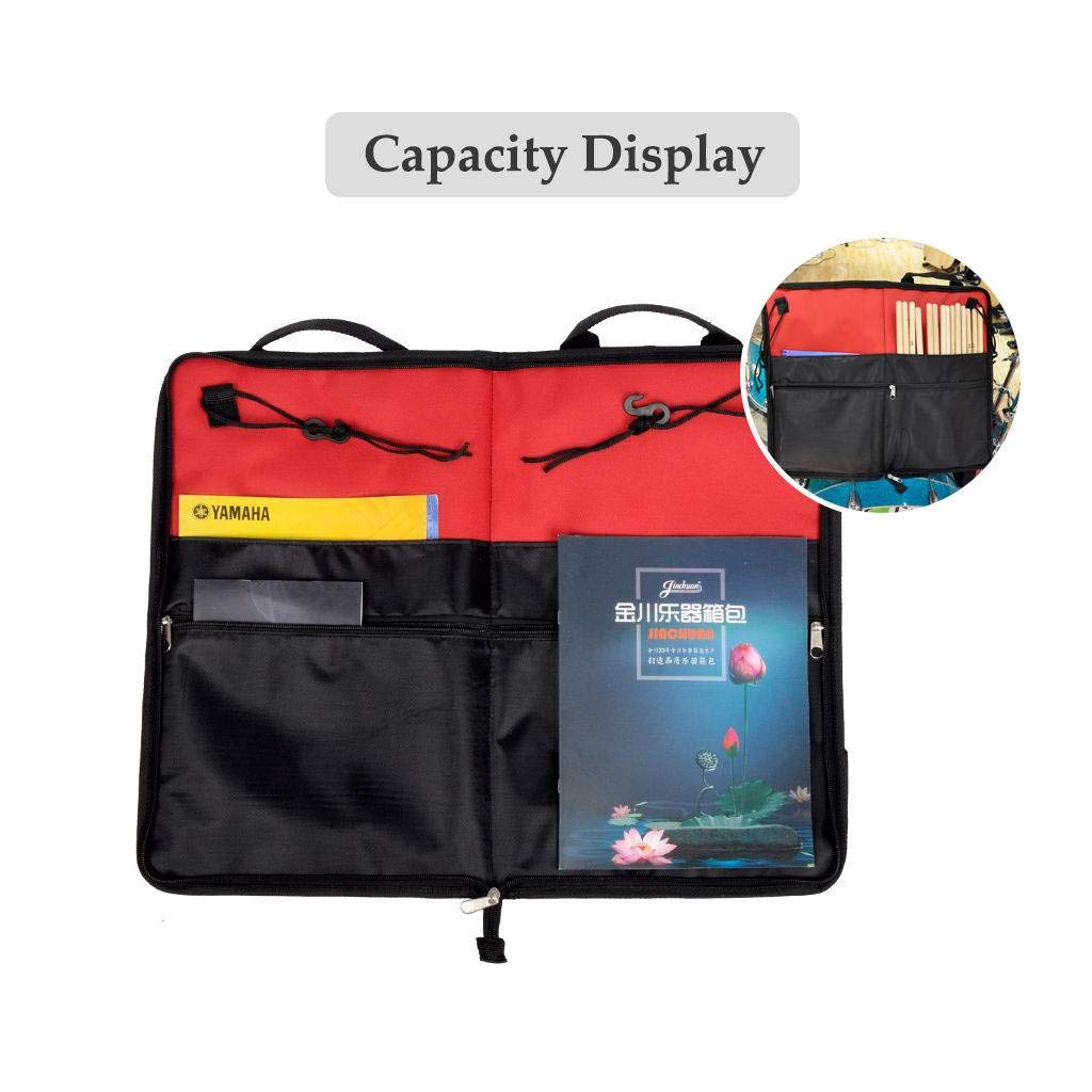 Sac Pour Baguettes De Batterie - Nylon - 24x15,5x3 Cm - Avec Sangle Velcro Réglable