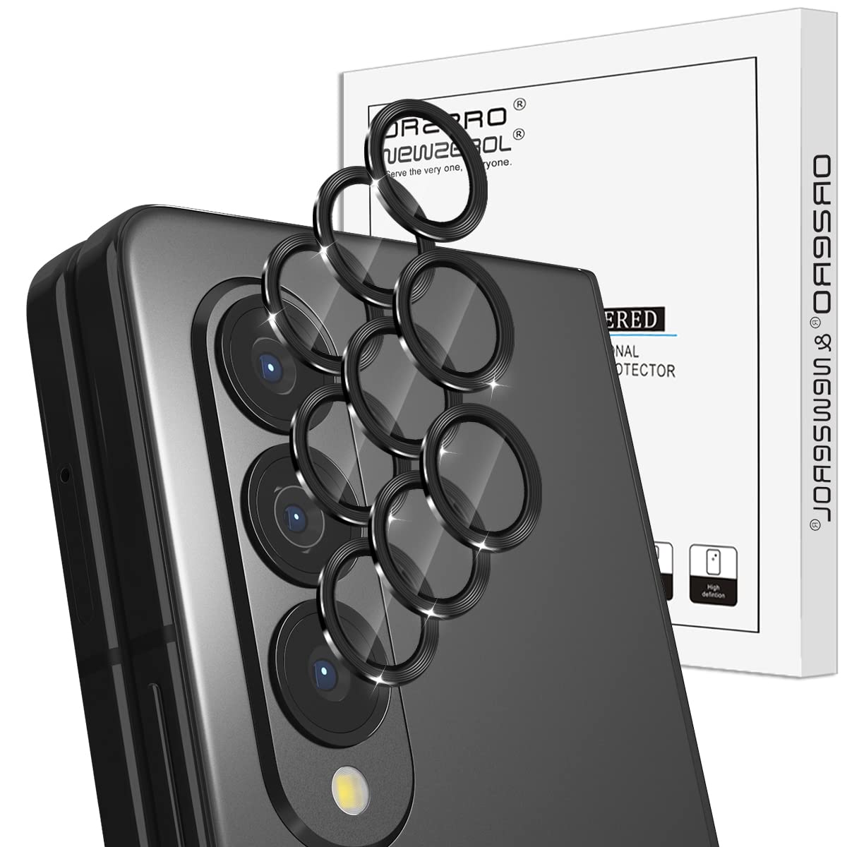 NEWZEROL 3 Sets Compatible for Samsung Galaxy Z Flip 4 5G Camera Protector Lens Protector [Hawkeye] Anti-Scratch High Hardness Tempered Glass Camera Lens Protector for Flip 4