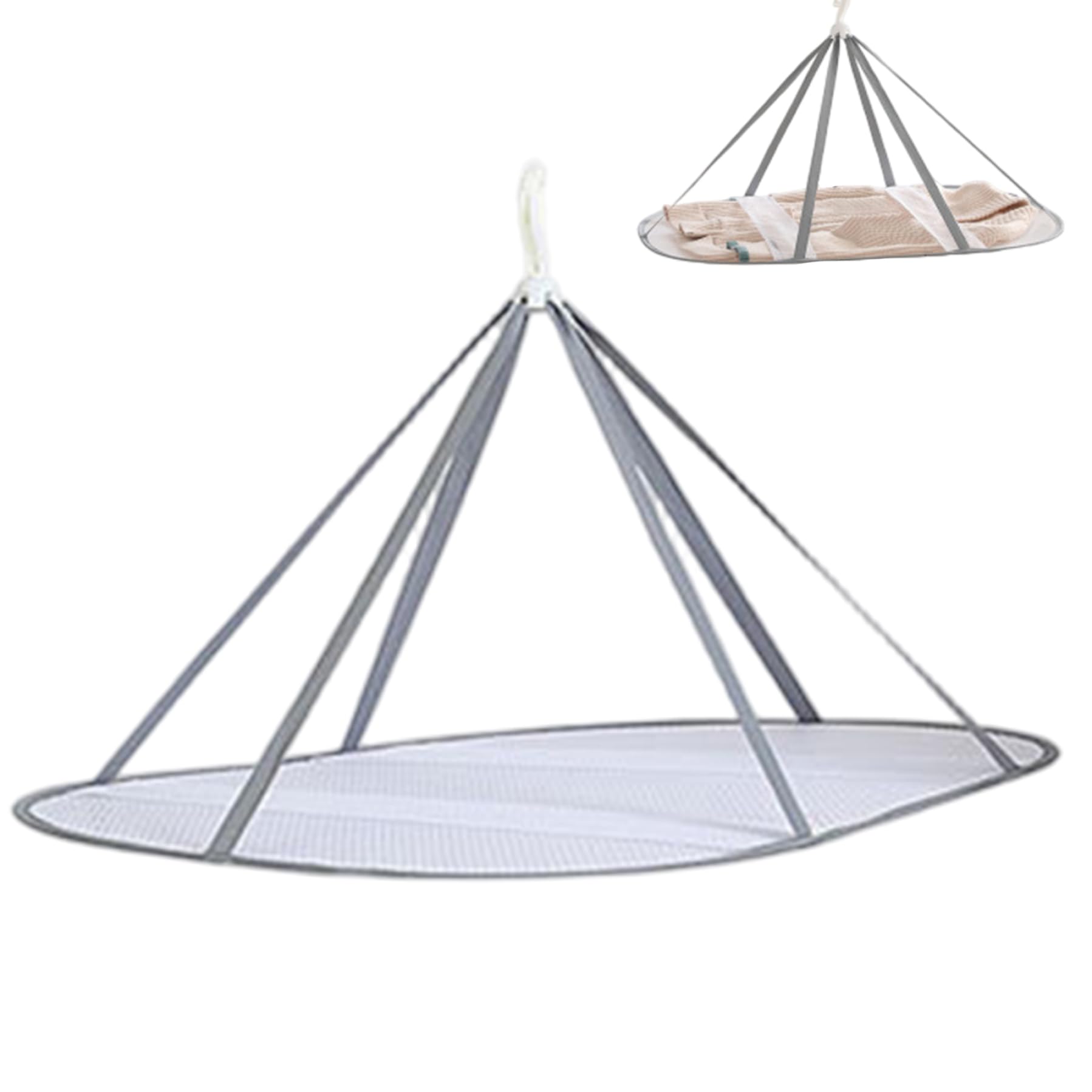 Wilafury White Sweater Drying Rack, Breathable Mesh Sweater Dryer Hanging Folding Lay Flat Drying Rack For Laundry Balcony (30X24 Inch)