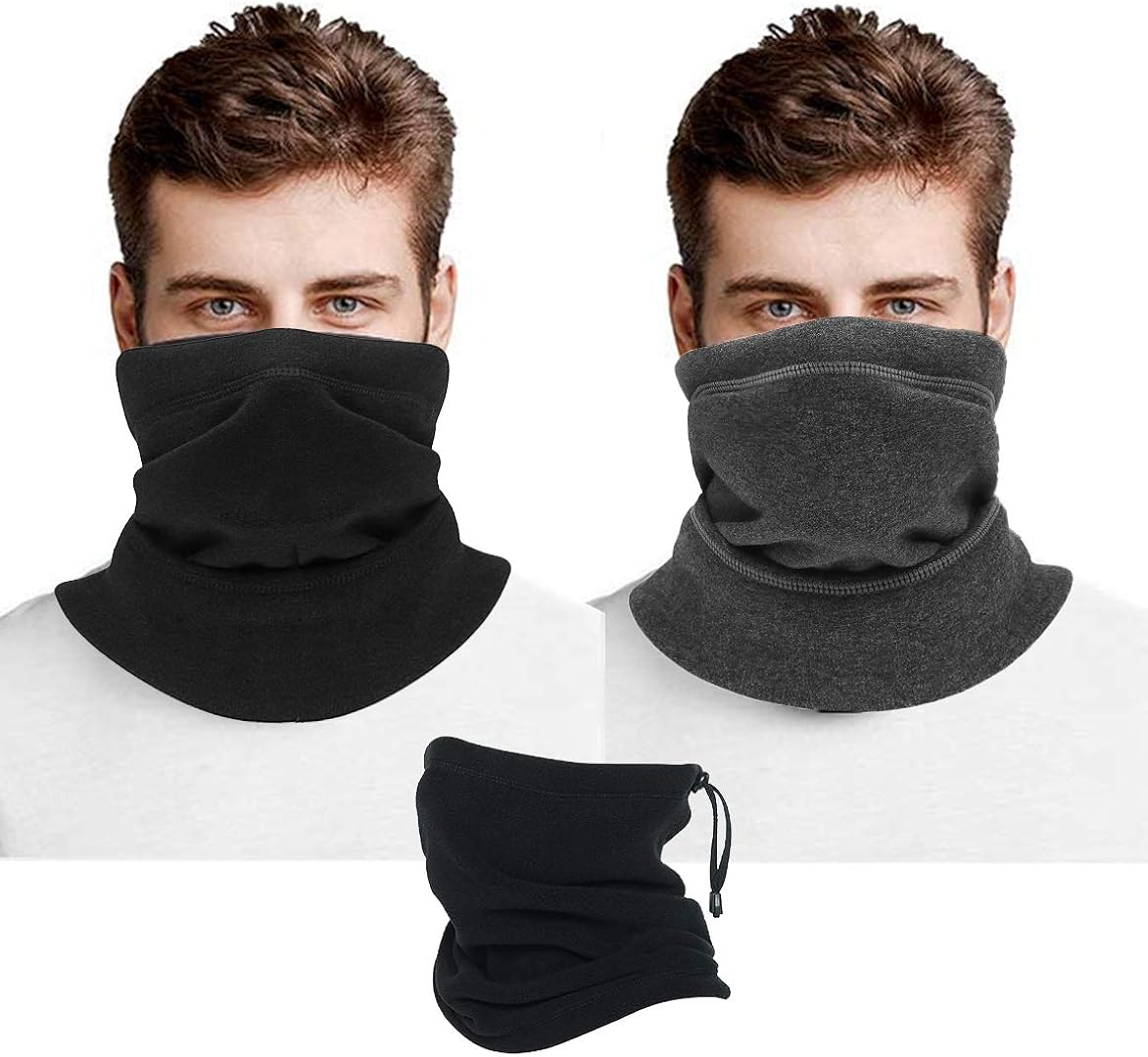 Face Coverings 2Pack, Multifunctional Headwear Bandana Thick Fleece