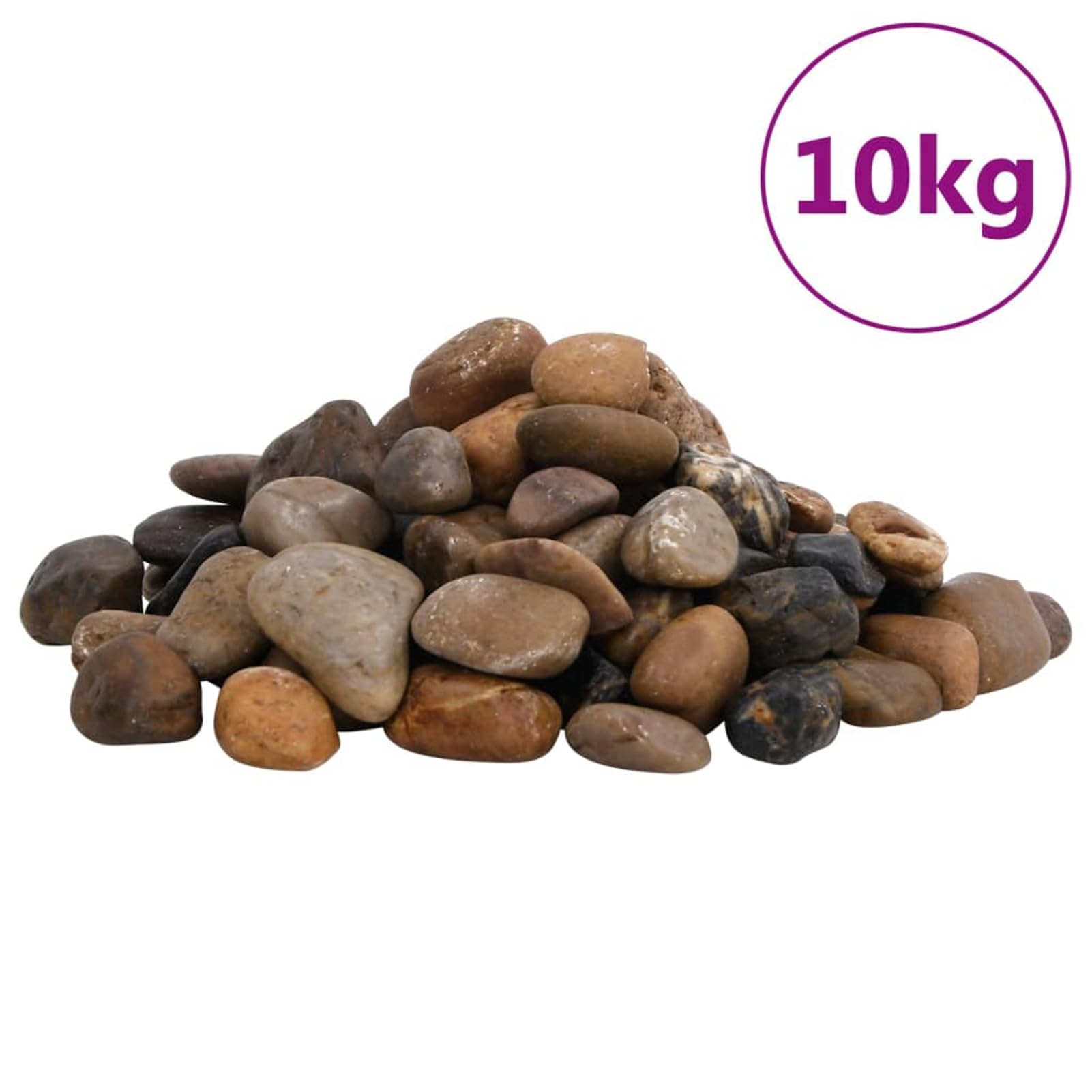 Homgoday Polierter Kieselstein 2-5 cm, Mehrfarbig, 10 kg - Dekoration für Aquarium, Garten & Inneneinrichtung Model3217194
