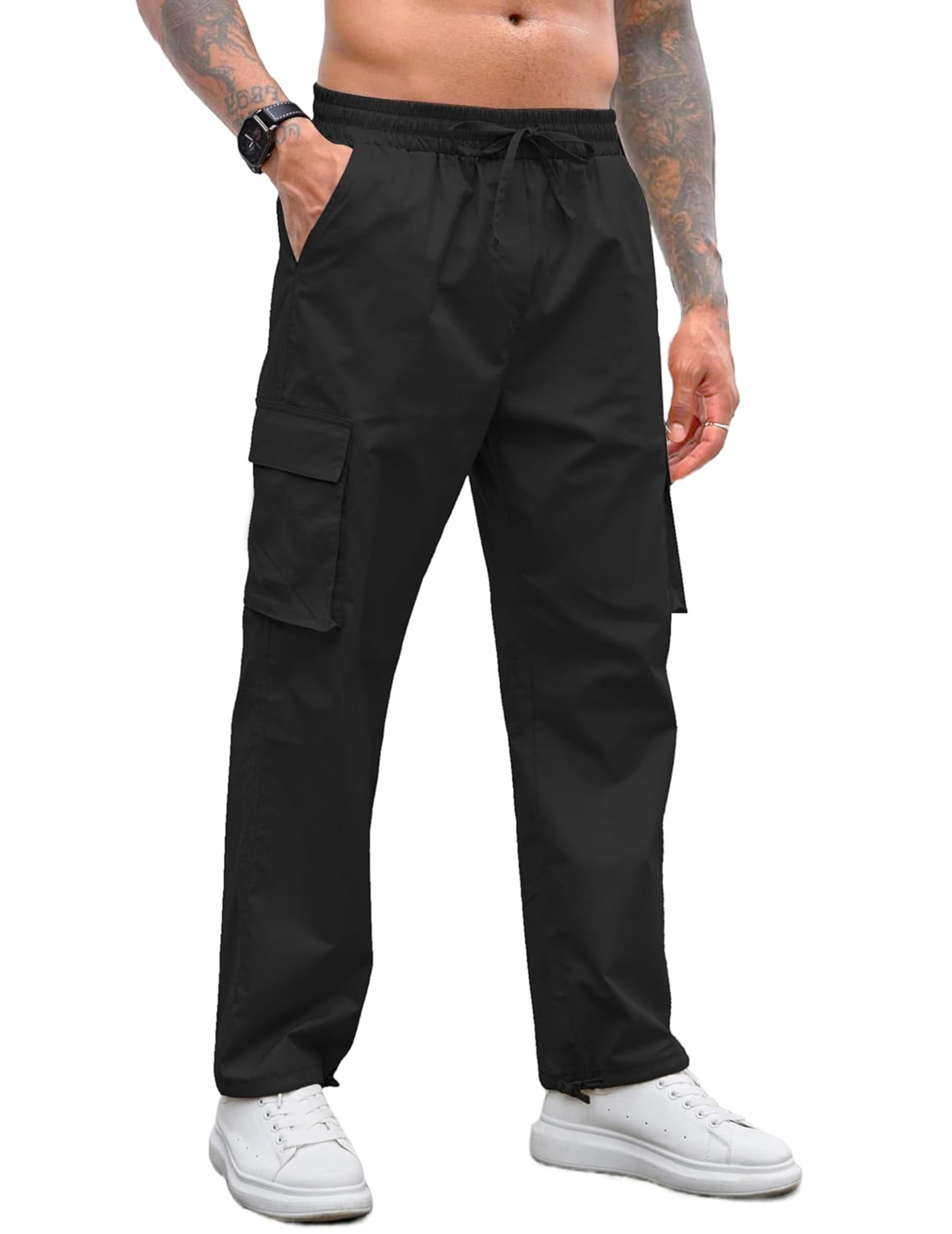 valley Men's Cargo Pants with Drawstring, Casual Relaxed Fit, Side Pockets, Track Pant for Men || Mens Lower Activewear Cargo Pant-picture-51