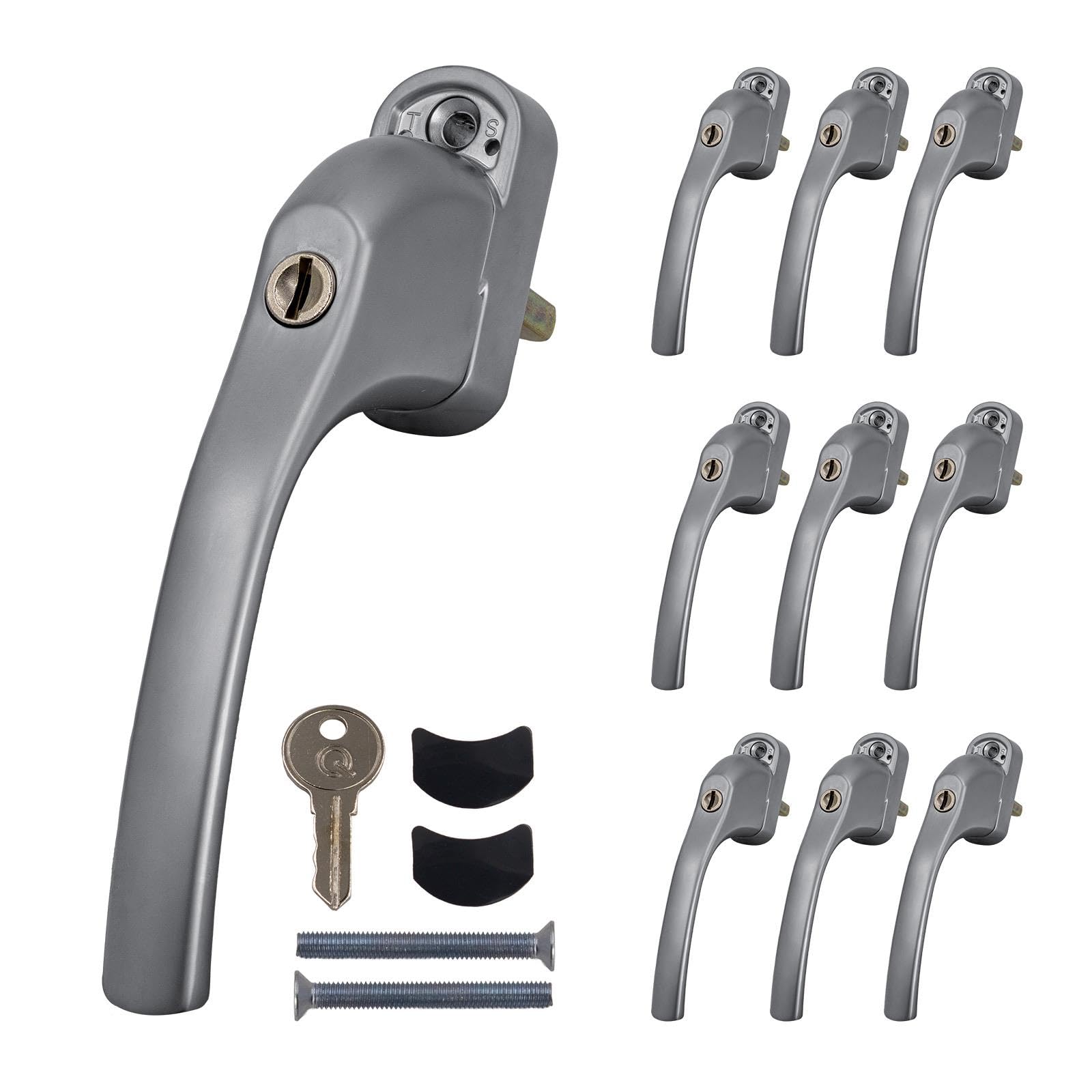 Truly Pvc Limited Satin Chrome Greenteq Alpha Tilt & Turn Window Handle (10 Pack)
