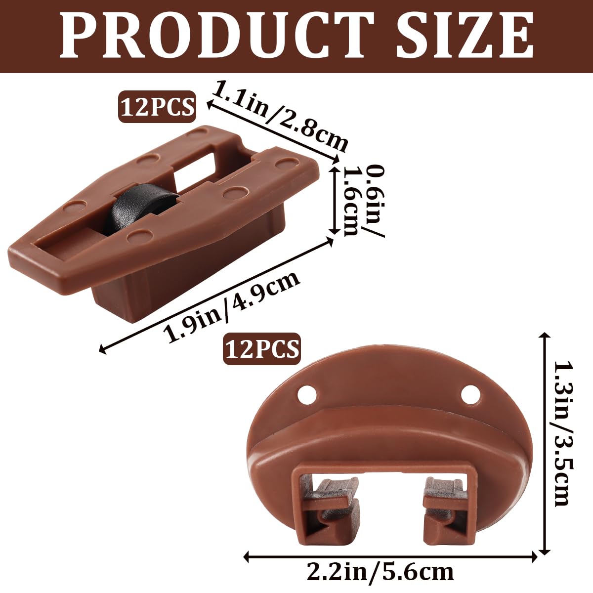 12 Set Drawer Guide Kit, Enhanced Commercial Slide Style Drawers for Kenlin Rite-Trak II 168, Vaughan Bassett, Legacy, Replacement Dresser Drawer Slides Repair Kit with Roller