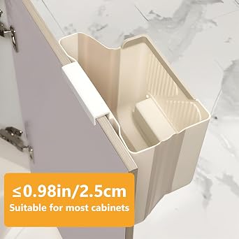 Collapsible Hanging Trash Can with 60 Garbage Bags for Kitchen, 2.64 Gallon