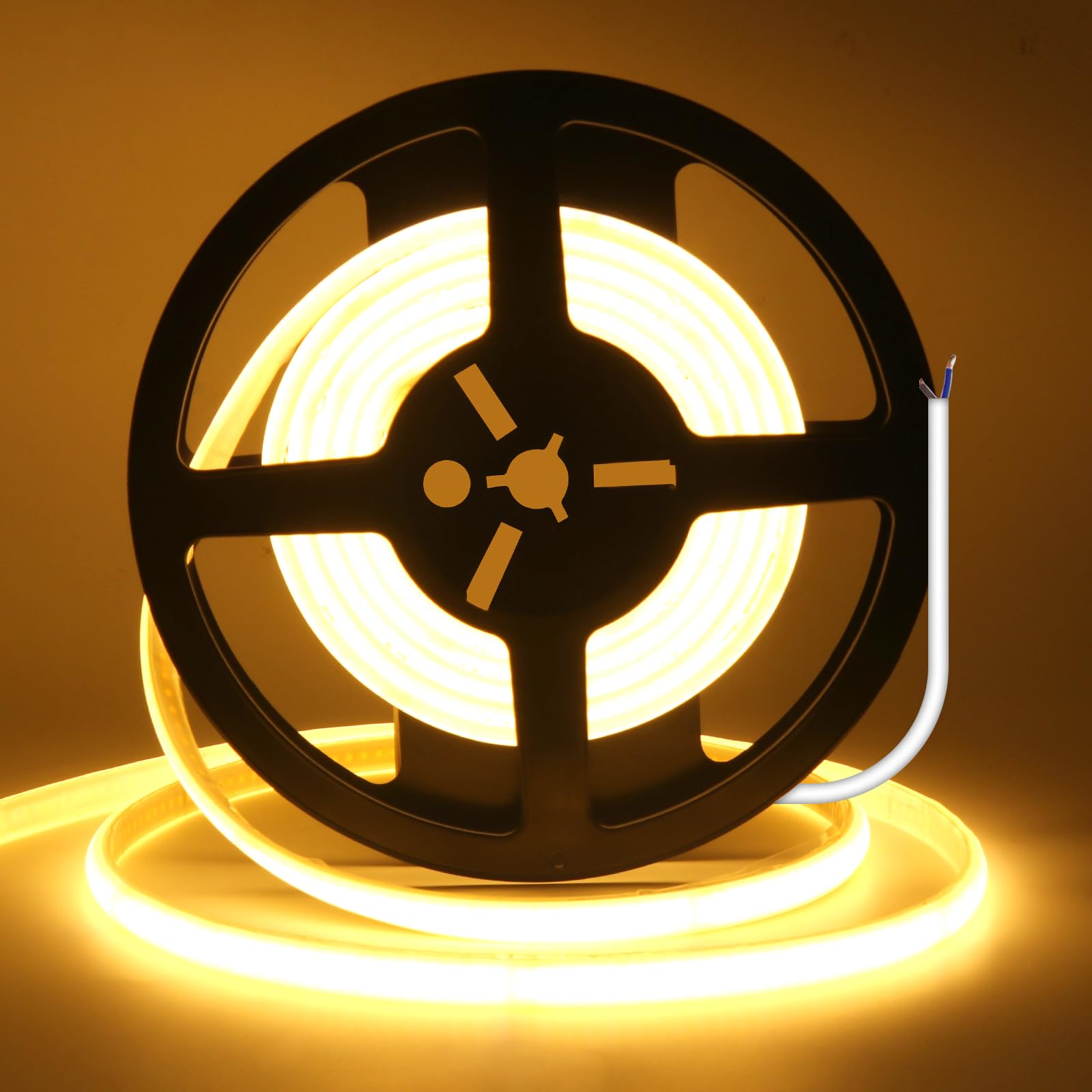 Wisada 220V Neon Streifen Selbstklebend Innen, Schnitt alle 10cm, 2-adrig Anschluss an AC 230V COB LED Band, 240LEDs/m Flexible Superhell LED Lichtband für Weihnachten(Warmweiß,37m)