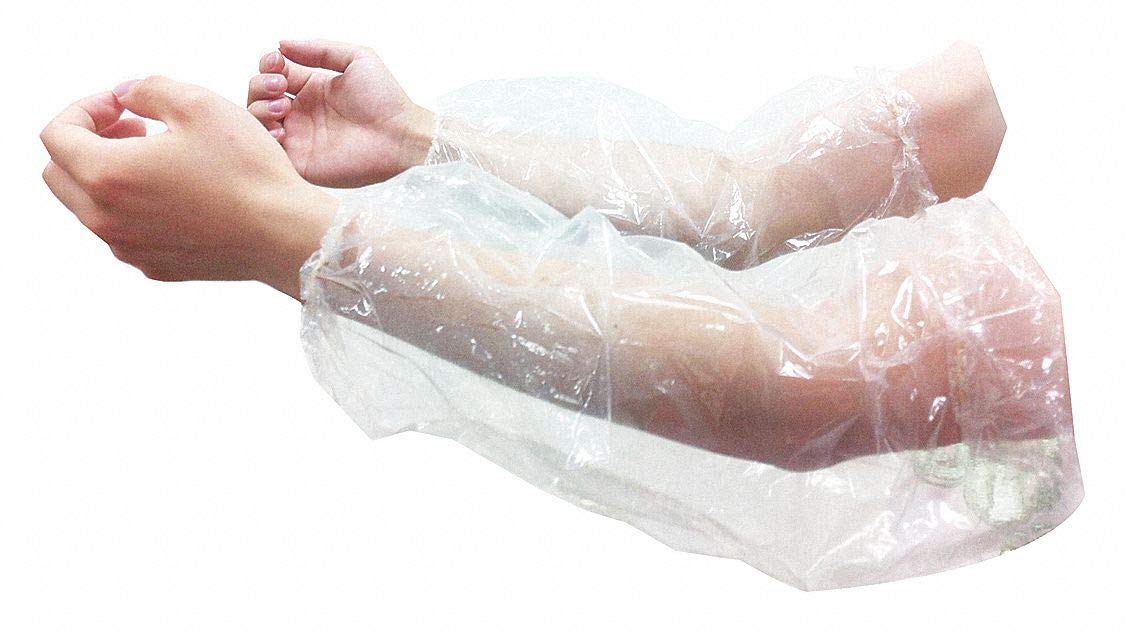 Disposable Sleeves, Clear, 18 in. L, PK100