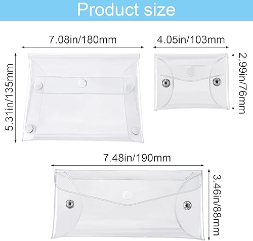 Miniatura 3 de Paquete de 3 bolsas de cosméticos transparentes, de diferentes tamaños, portátiles, impermeables, de PVC, organizador de maquillaje, accesorios de