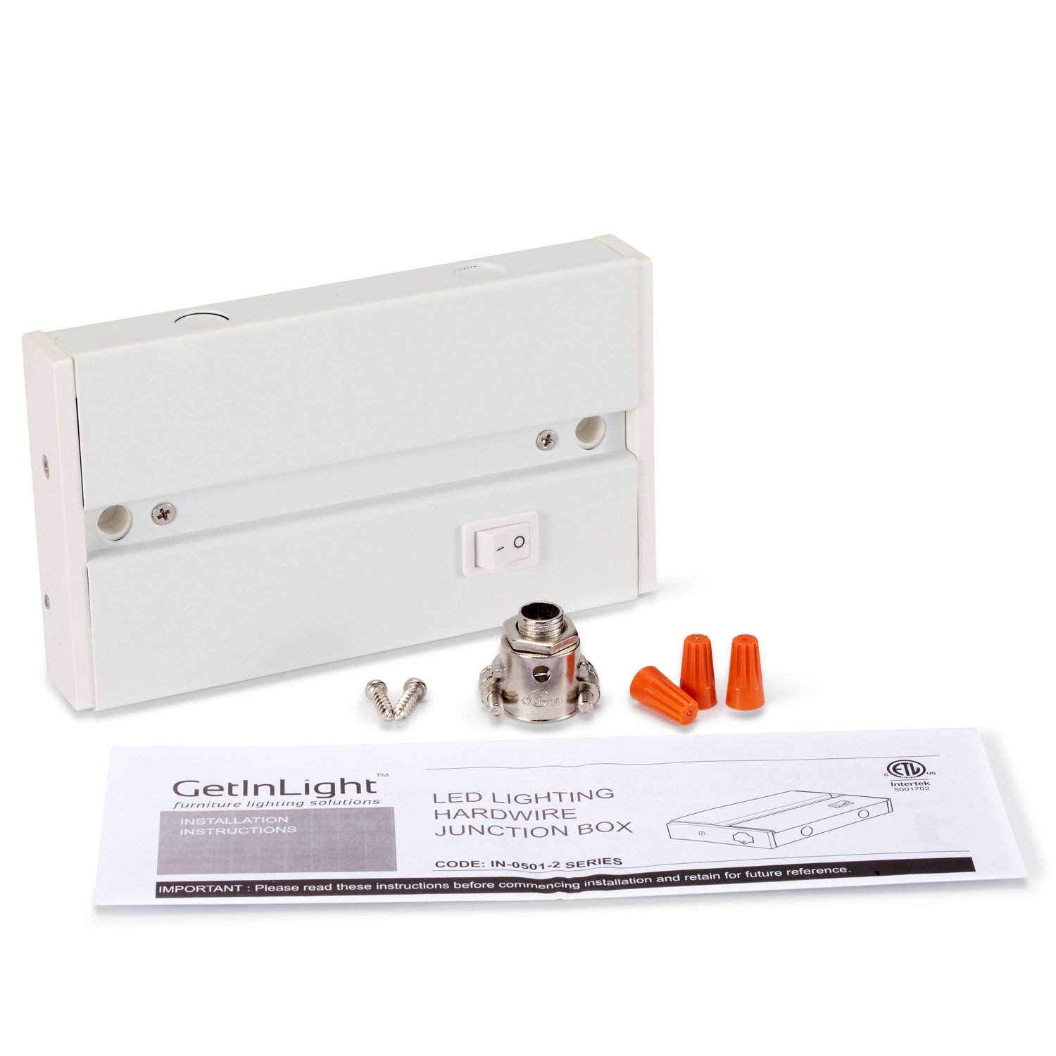 GetInLight Junction Box for IN-0201, IN-0202, IN-0203, IN-0207 and IN-0210 Series, Metal Material, IN-0501-2