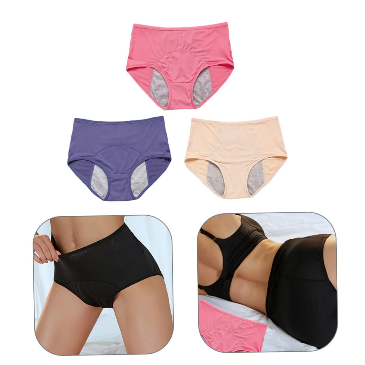 Ipetboom Mutande Mestruali Donna Anti-Perdita 4 Pezzi l XL 2XL 3XL