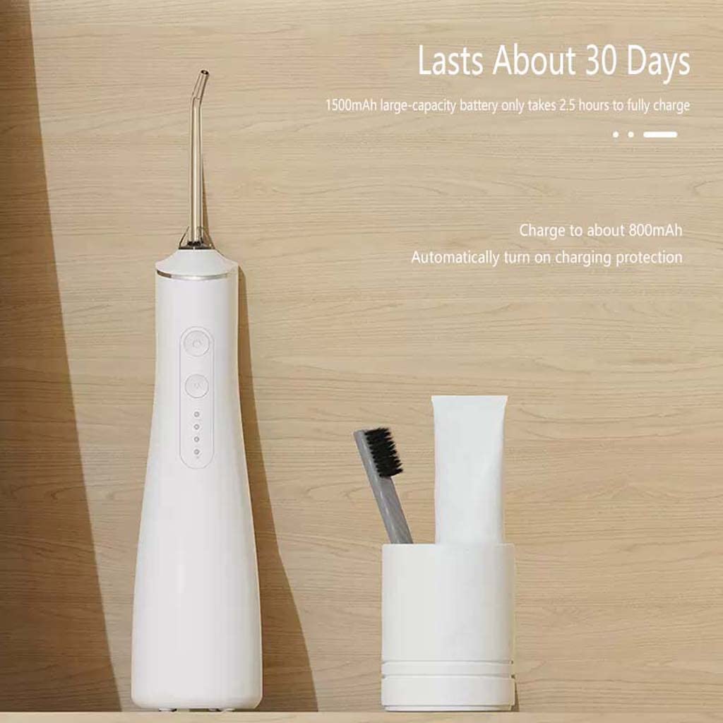 Idropulsore per denti senza fili con 3 modalità, irrigatore orale con rotazione a 360°, impermeabile Ipx7, 180 ml e 4 punte a getto Detergente per denti con presa d'acqua, ricaricabile tramite USB