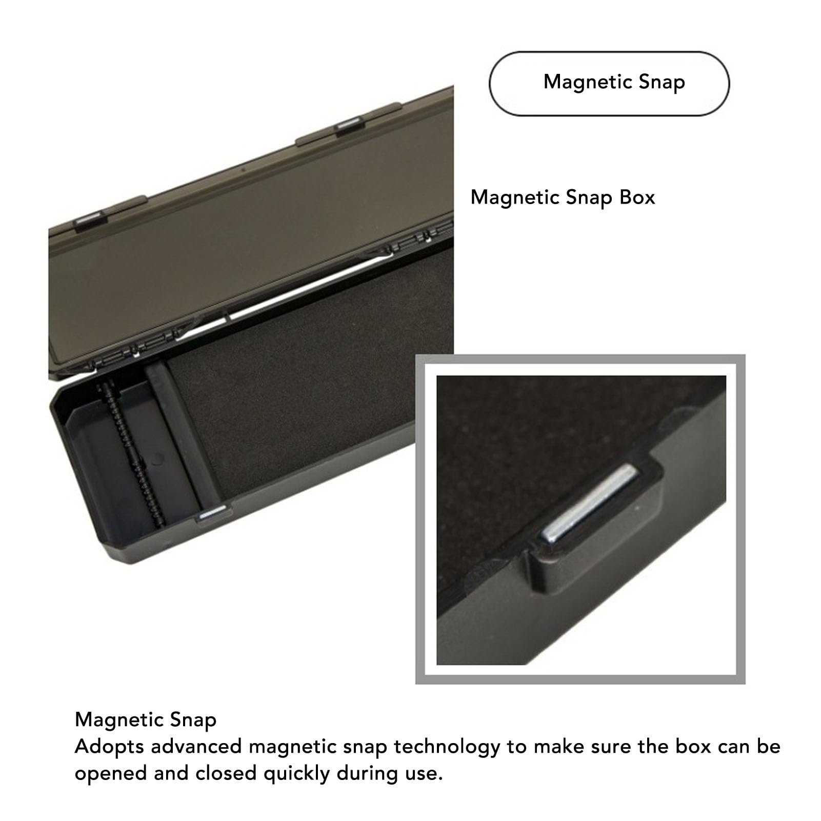 Fishing Tackle Box, Plastic Carp Fishing Organizer with Magnetic Snap & Precise Slots, Hook Storage for Bank Fishing and Boat Trips (Includes 10 Pins)