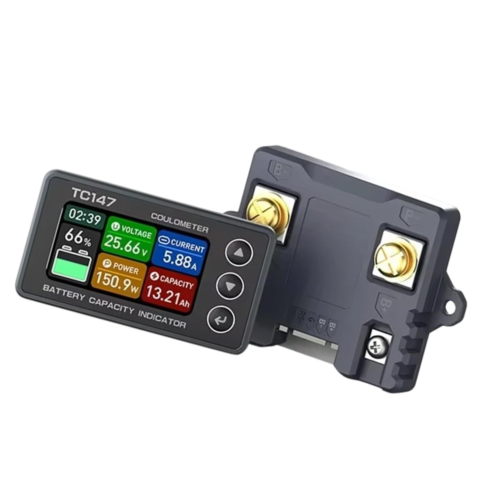 Kfwfuaee Cs50 Digital Coulomb Counter With Color Digital Display For Accurate Battery Capacity Voltages Current Measurement Battery Monitor