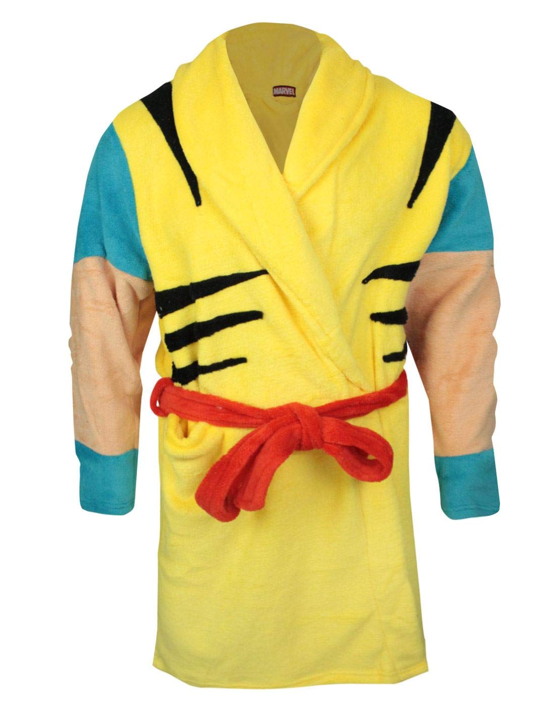 Official Yellow Marvel Wolverine Fleece Bathrobe