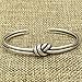 Handmade Sterling Silver Knot Cuff Bracelet, Minimalist Rustic Simple Tied Silver Wires, Adjustable 6 7/8 inches Cuff, Women size M-L, Men size S-M, Gift for Her or Him
