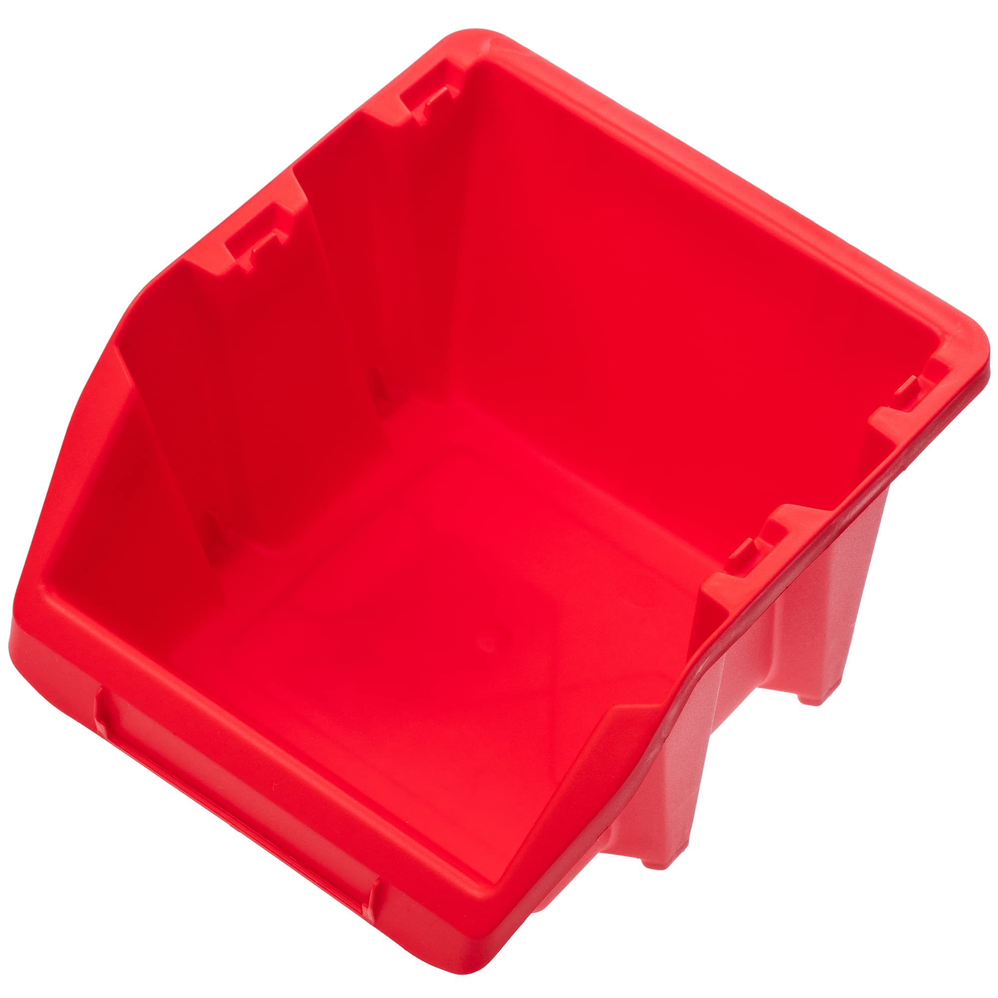 KADAX Caja apilable para taller, pequeña caja clasificadora de plástico PP, en diferentes tamaños y colores, cajas de almacenamiento para pared de herramientas (rojo, 20 unidades, 272 x 238 mm)