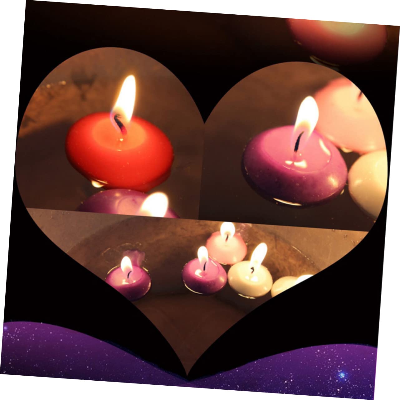 RORPOIR 10pcs Unscented Floating Candles for Wedding and Party Decorations Purple Paraffin Wax Discs for Romantic Events Housewarmings and Christmas Celebrations