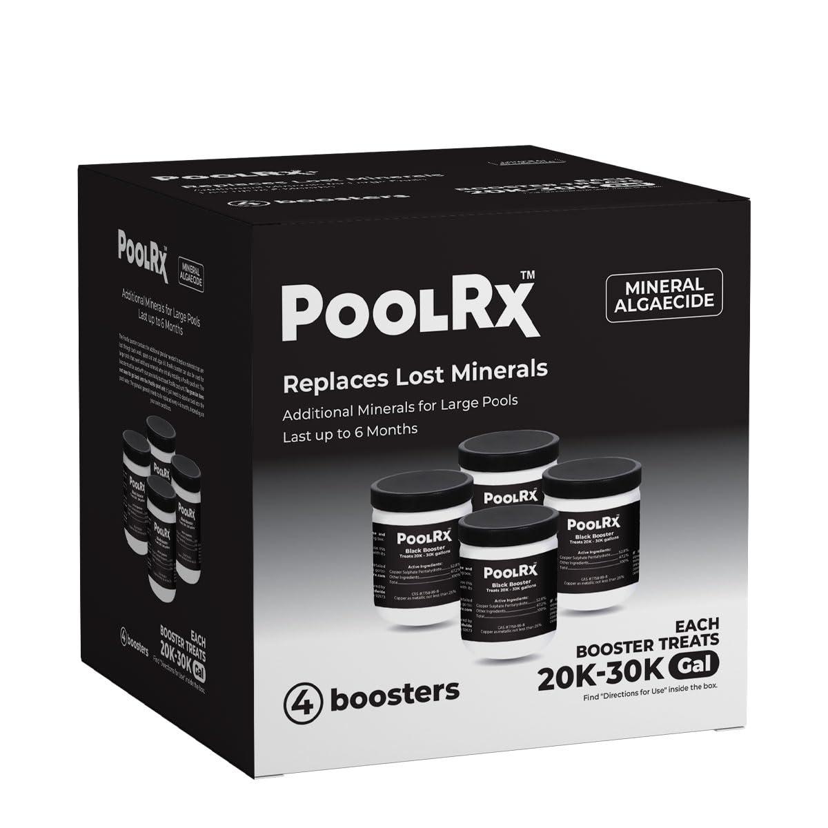 Pool Rx Booster Black 20k-30k Gallons - 4 PK