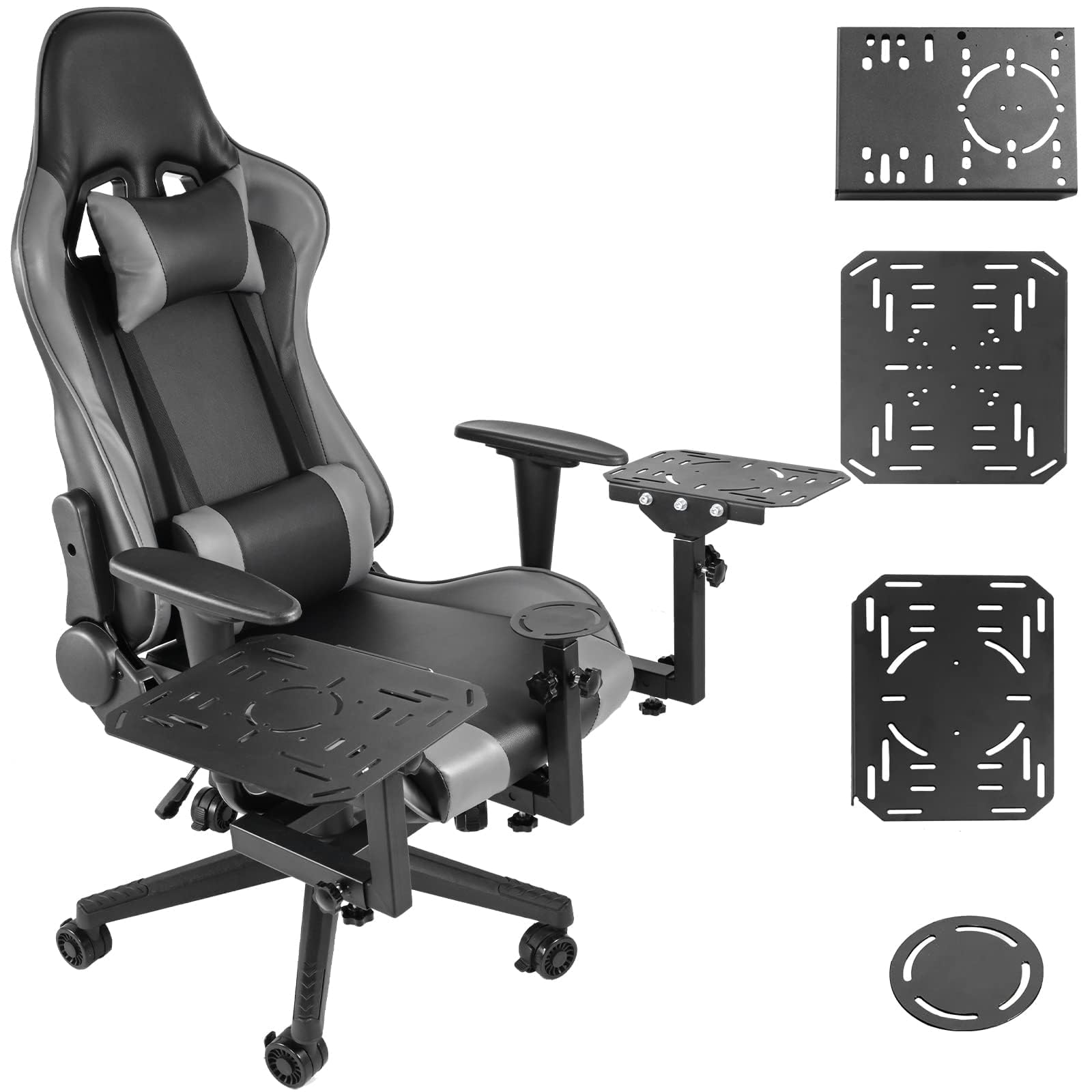 Dardoo Flight Simulator Cockpit with Gray Seats, Compatible with HOTAS Warthog, G Saitek, Airbus Stick and Throttle, A10C Rocker, Multi-Scene Applications, ExcludingThrottle, Joystick and Pedal