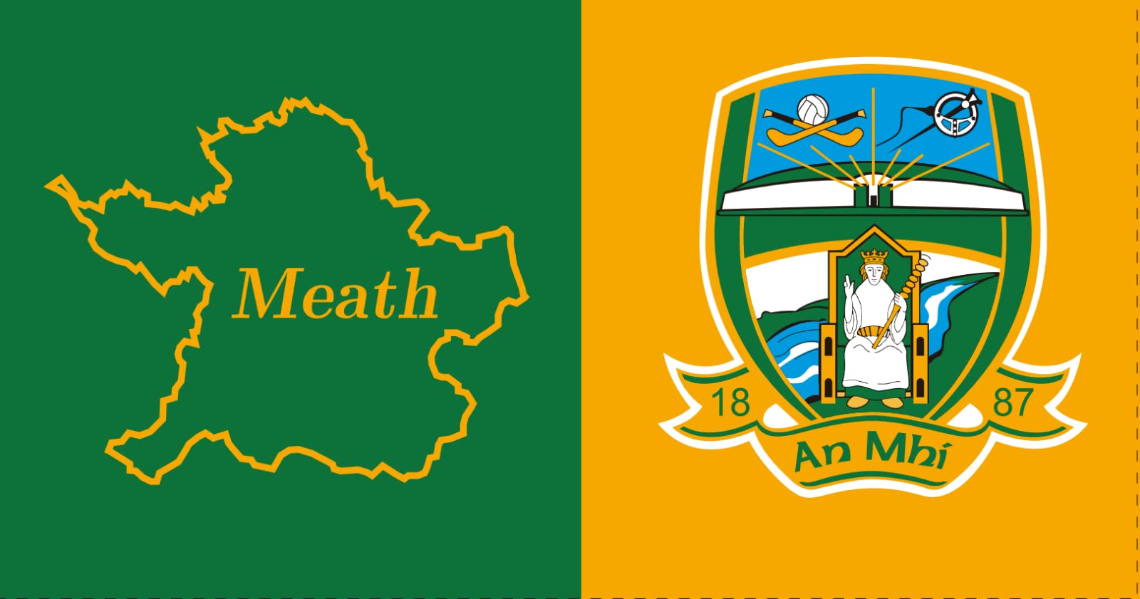 OFFICIAL IRELAND GAA crest COUNTY MEATH map design flag 152cm x91cm very limited stock