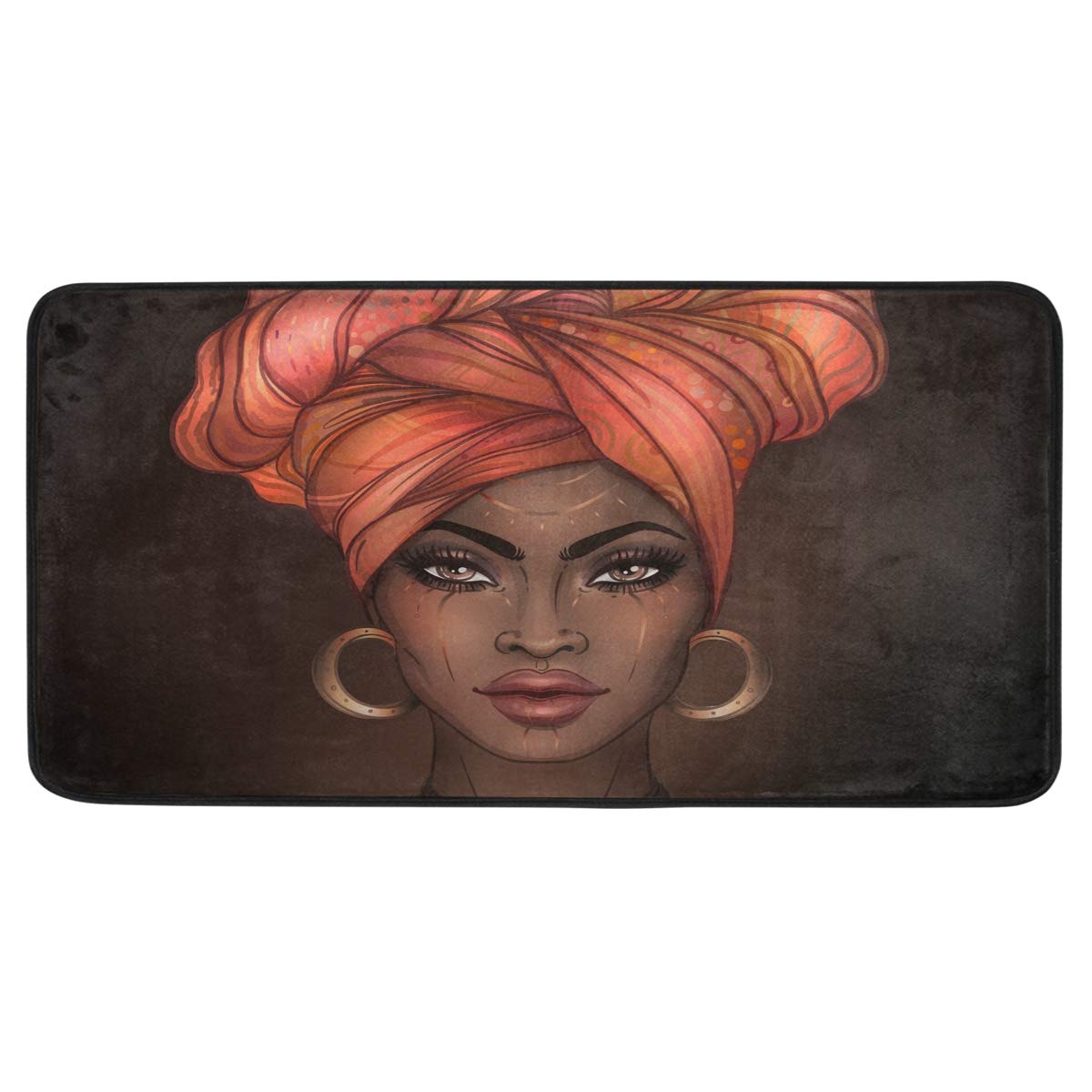 Doormat Area Rug Mat African American Woman for Bedroom Front Door Kitchen Indoors Home Decors