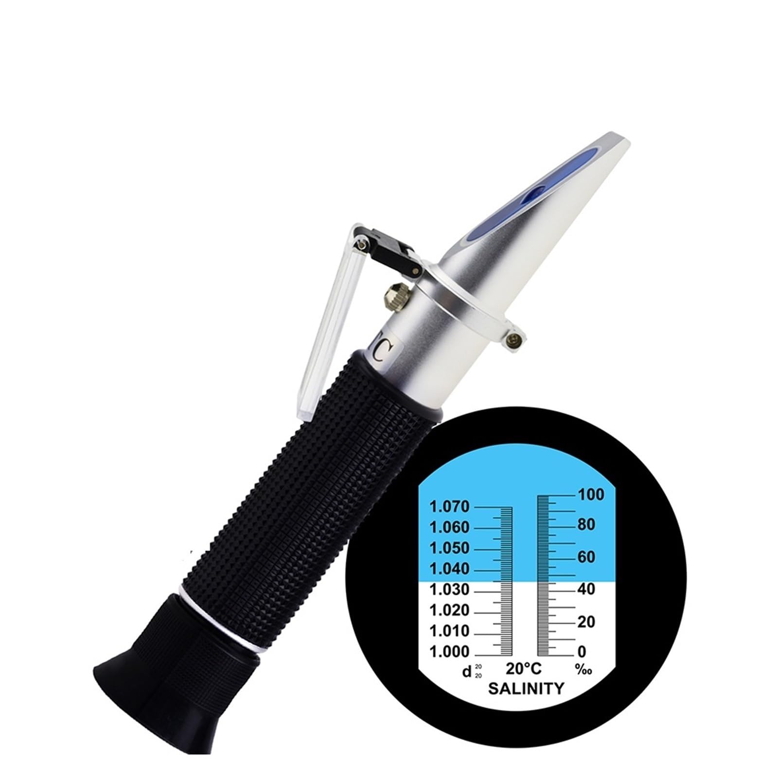 Refractometer, Refractometer Salinity Meter Dual Scale Portable Meter with ATC for Seawater Salt Sea Marine Aquarium Reef Tank,for Honey,ph Refractometer