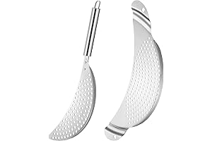 2-Piece Durable Stainless Steel Pot Strainer with Ergonomic Handles for Easy Drainage