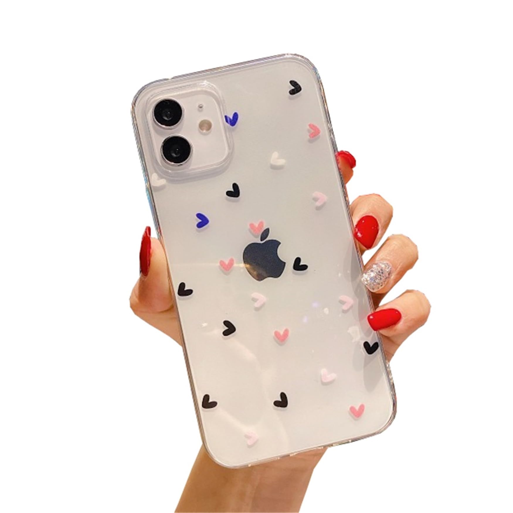 Einaily Hülle für iPhone 14 Plus Case Crystal Clear Handyhülle Mode Chic Muster Ultra Dünn TPU Silikon Herz Bumper Stoßfest Kratzfest Schutzhülle für iPhone 14 Plus Slim Cover