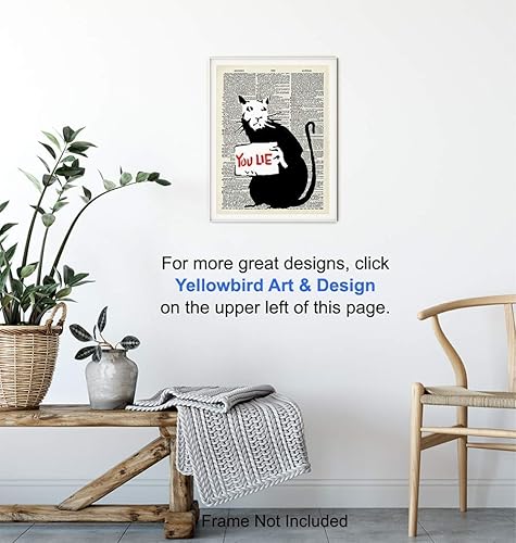 Miniatura 5 de Banksy Rat Graffiti Dictionary - Póster artístico de pared urbano reciclado, mural callejero, decoración del hogar, decoración de habitación, es un